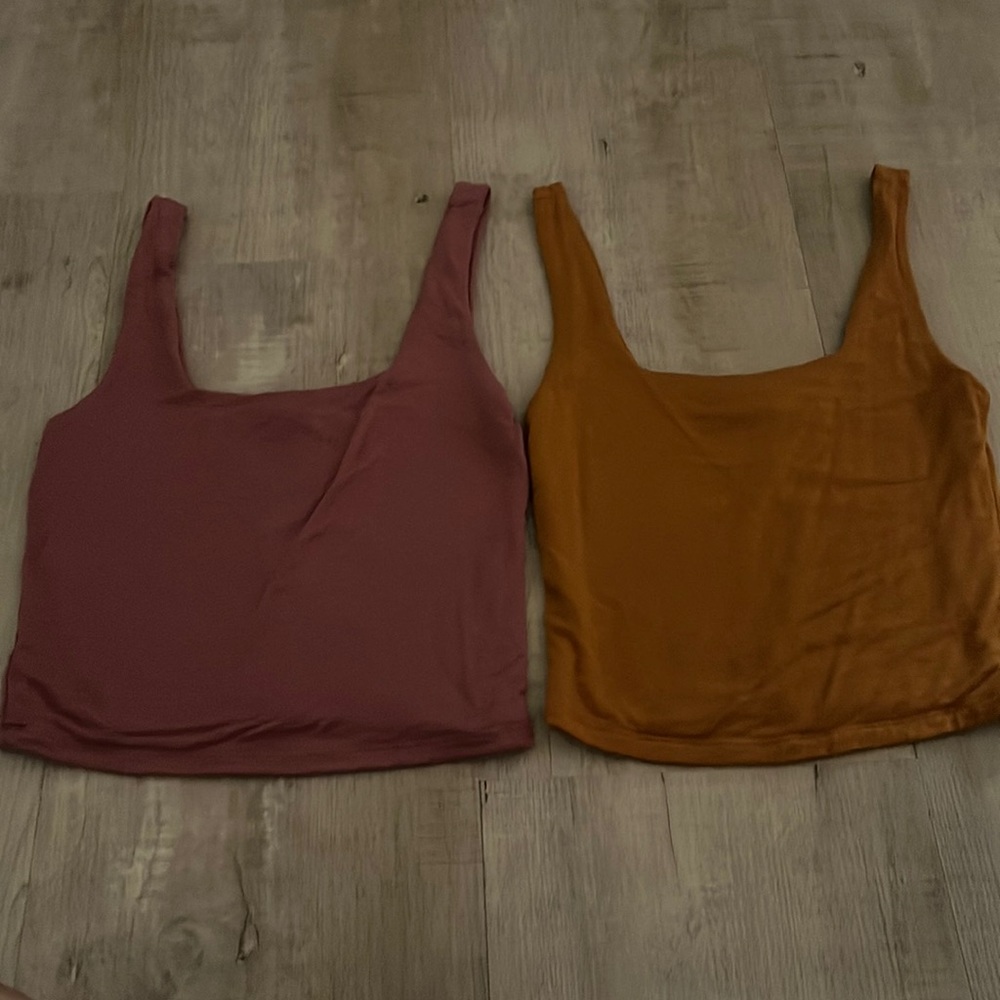 Tillys Cropped Tank Tops in Pink and Orange (Size XS)